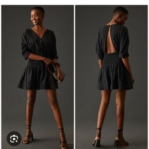 Maeve Stylish  Black Open-Back Dress. Size XS